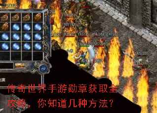 传奇世界手游勋章获取全攻略,你知道几种方法? 传奇世界手游勋章获取全攻略,你知道几种方法?